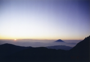 北岳山頂　富士山　雲海　ご来光